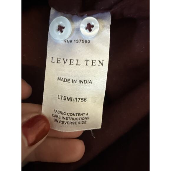 Level Ten Men’s XL Retro Preppy Short Sleeve Button Down Shirt Business Office - Picture 7 of 11